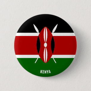 Macaron Rond 5 Cm Kenya Drapeau charmant patriotique
