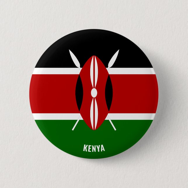 Macaron Rond 5 Cm Kenya Drapeau charmant patriotique (Devant)