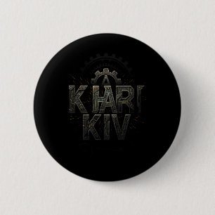 Macaron Rond 5 Cm Kharkiv Ukraine Circuit Tech de style Urne Ville