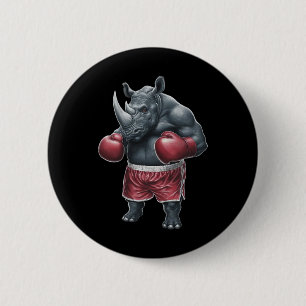 Macaron Rond 5 Cm Kickboxing Boxe Boxeur Rhino Entraînement Muay Tha