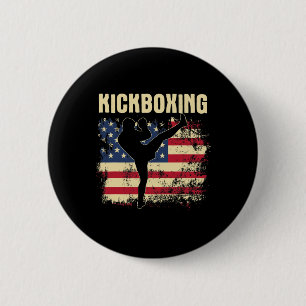 Macaron Rond 5 Cm Kickboxing - Entraîneur d'arts martiaux mixtes Kic