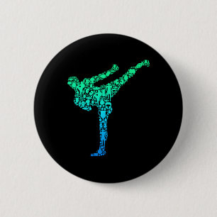 Macaron Rond 5 Cm Kickboxing Kickboxer Karaté Enfants Garçons Hommes