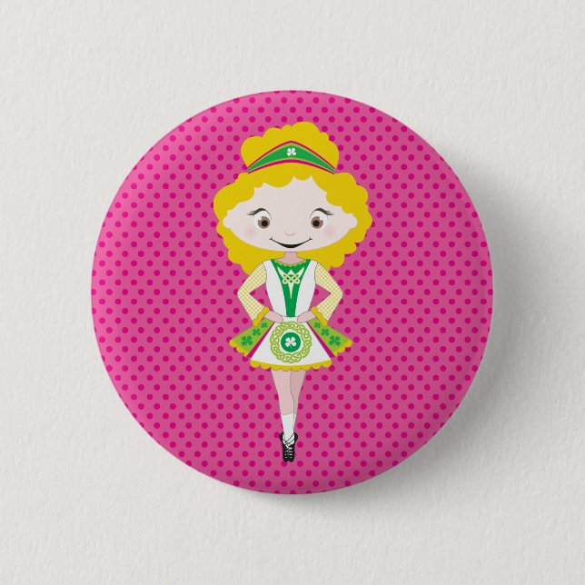 Macaron Rond 5 Cm KIDLETS :: Danseur irlandais blonde (Devant)