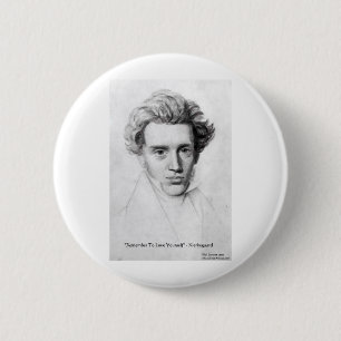 Macaron Rond 5 Cm Kierkegaard "S'aimer soi-même" Cadeaux de citation