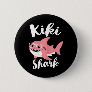 Macaron Rond 5 Cm Kiki Shark Fête des mères grand-mère drôle