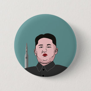 Macaron Rond 5 Cm Kim Jong-un et missile nucléaire