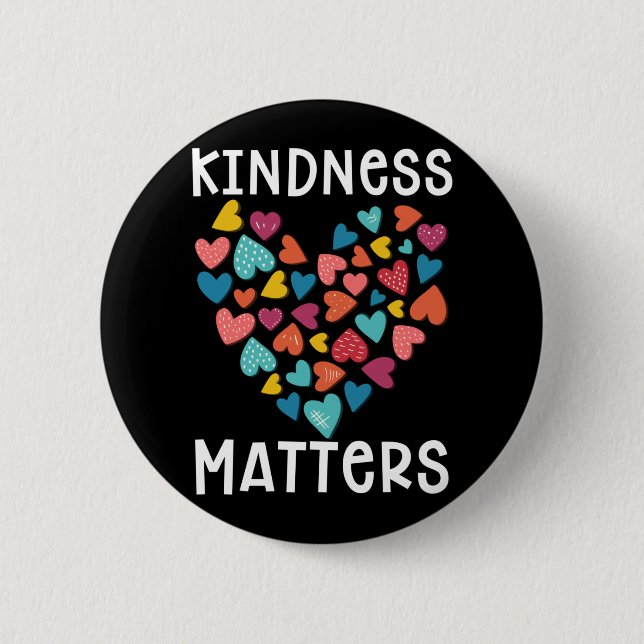 Macaron Rond 5 Cm Kindness Heart Equality Together Kind Cute (Devant)