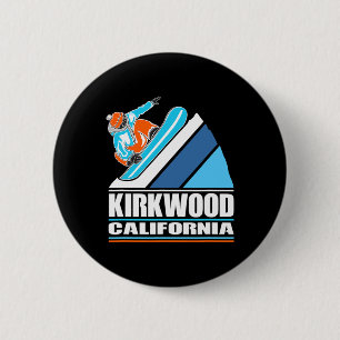 Macaron Rond 5 Cm Kirkwood Californie - Snowboardeur Vintage