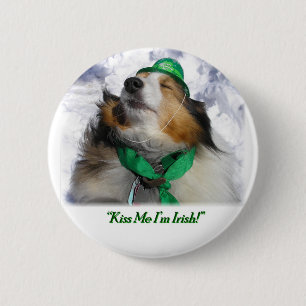 Macaron Rond 5 Cm Kiss Me I'm Irish pin