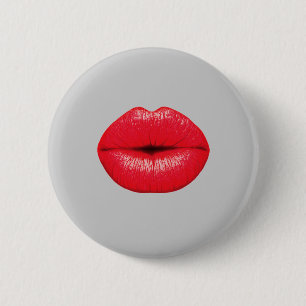 Macaron Rond 5 Cm KISS me LIPS bouche rouge
