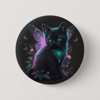 Macaron Rond 5 Cm Kitten de fée magique