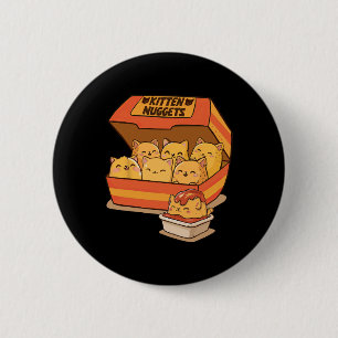 Macaron Rond 5 Cm Kitten Nuggets Amusants Cute Food Pun Amoureux des