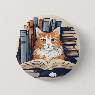 Macaron Rond 5 Cm Kitty avec bouton Livres
