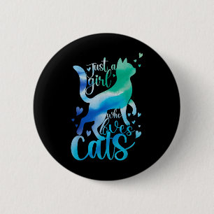 Macaron Rond 5 Cm Kitty Juste Une Fille Qui Aime Les Chats, Mignonne