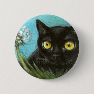 Macaron Rond 5 Cm Kitty noir