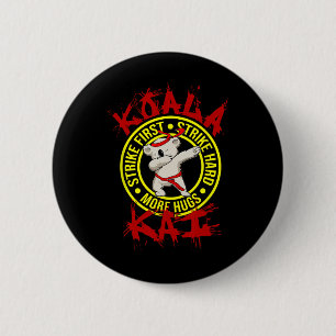 Macaron Rond 5 Cm Koala Kai Drôle Dojo de Ninja de Karaté Koala Hug