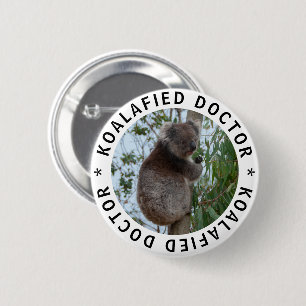 Macaron Rond 5 Cm Koala Koalafied Docteur Qualifié Cute Bouton Drôle