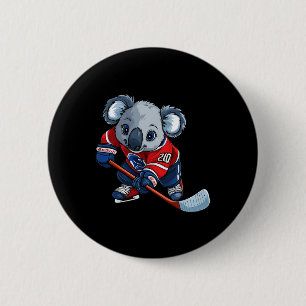 Macaron Rond 5 Cm Koalas Ice Hockey 