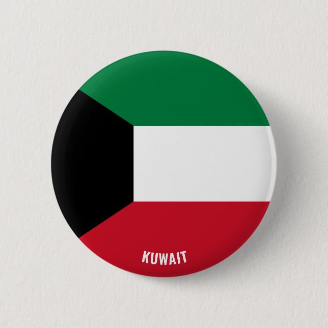 Macaron Rond 5 Cm Koweït Drapeau mignon Patriotique (Devant)