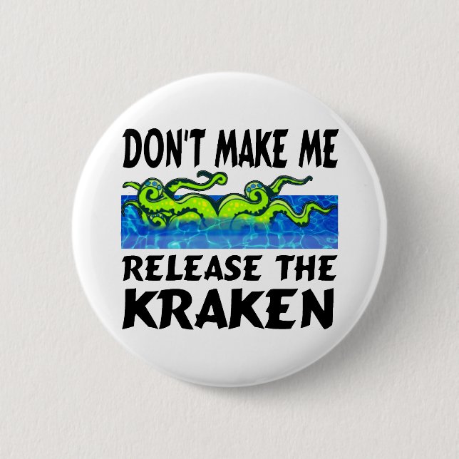Macaron Rond 5 Cm Kraken libère le kraken (Devant)