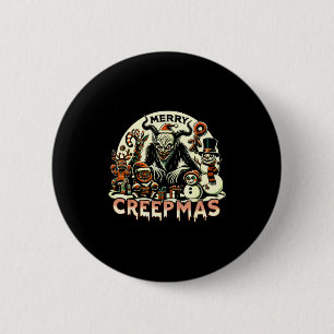 Macaron Rond 5 Cm Krampus Joyeux Creepmas Noël 30’s Rétro Dessin Ani