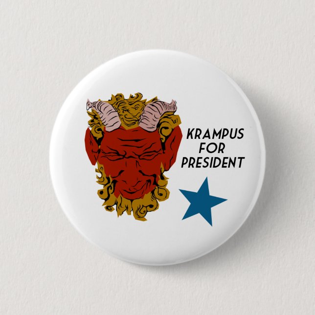 Macaron Rond 5 Cm Krampus pour le bouton de campagne de président (Devant)