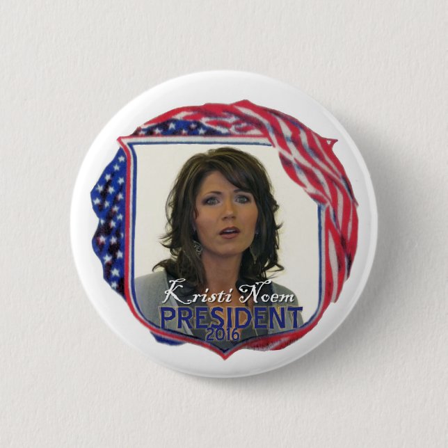 Macaron Rond 5 Cm Kristi Noem à la présidence en 2016 (Devant)