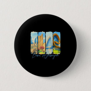 Macaron Rond 5 Cm Ku Azerijan Voyage Voyage Coup de pinceau Souvenir