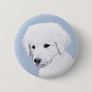 Macaron Rond 5 Cm Kuvasz Peinture - Cute Original Chien Art