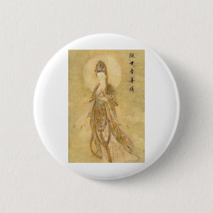 Macaron Rond 5 Cm Kwan Yin la déesse de la compassion