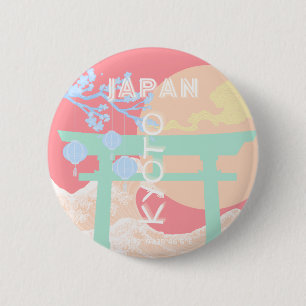 Macaron Rond 5 Cm Kyoto Japan Pastel Travel Art