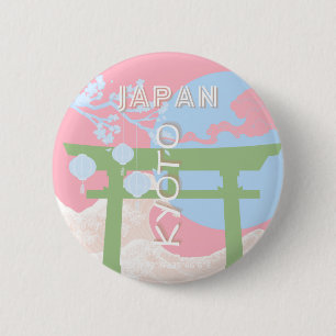 Macaron Rond 5 Cm Kyoto Japan Travel Art, Pastel Travel Art
