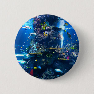 Macaron Rond 5 Cm La barrière de corail vivante avec le poisson