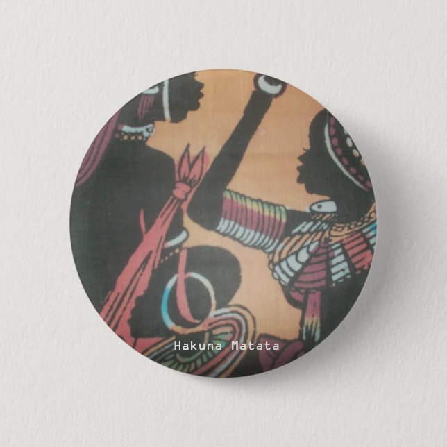 Macaron Rond 5 Cm La beauté intemporelle de la tradition Masaï (Devant)