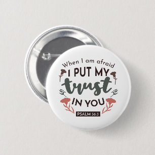 Macaron Rond 5 Cm La Bible Florale Verse Art 'Je mets ma confiance e