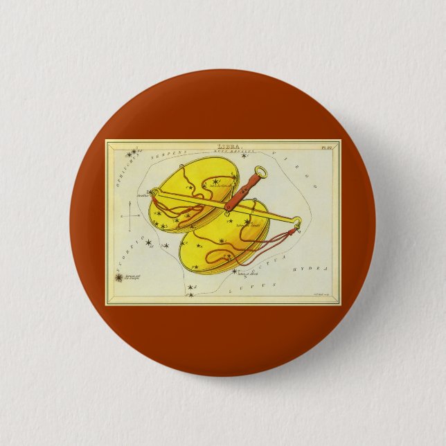Macaron Rond 5 Cm La bibliothèque met à l'échelle la constellation V (Devant)