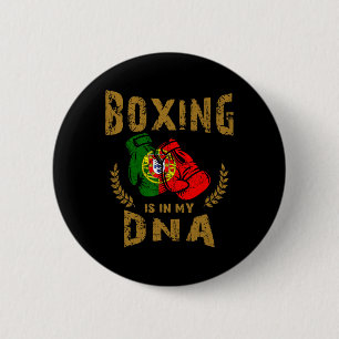 Macaron Rond 5 Cm La boxe est dans mon D-n-a Portugal Drapeau Gants