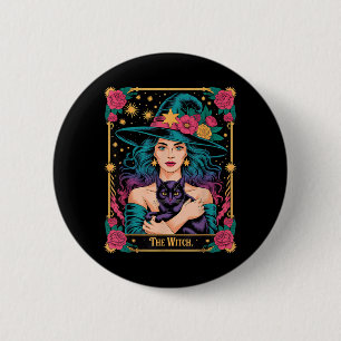 Macaron Rond 5 Cm La carte de sorcière Halloween gothique vibes de s