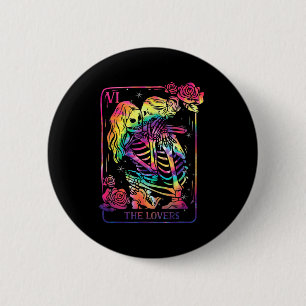 Macaron Rond 5 Cm La carte de tarot des amants goth tie dye lesbienn