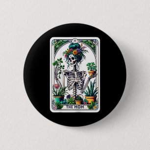 Macaron Rond 5 Cm La carte mère Tarot Skeleton Mothers Day Witch Mam