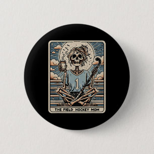 Macaron Rond 5 Cm La carte tarot de la mère de hockey sur gazon