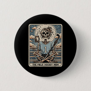 Macaron Rond 5 Cm La carte tarot de la mère de hockey sur gazon