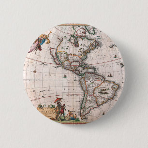 Macaron Rond 5 Cm La carte Visscher du Nouveau Monde