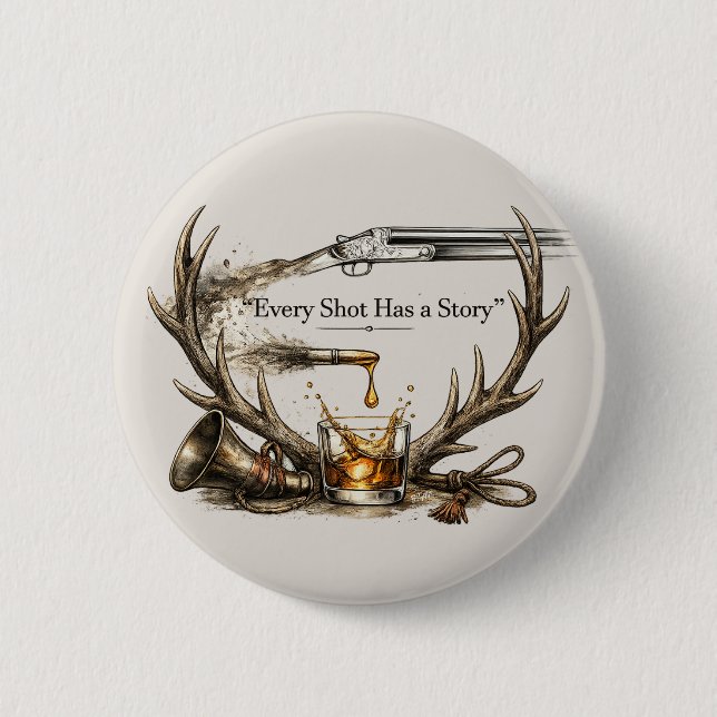 Macaron Rond 5 Cm La chasse (Devant)
