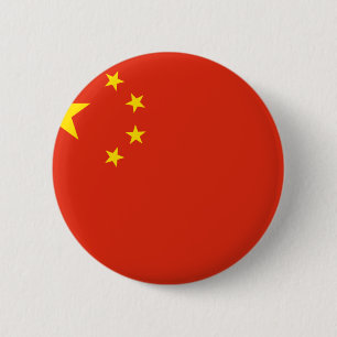 Macaron Rond 5 Cm La Chine ; Drapeau chinois