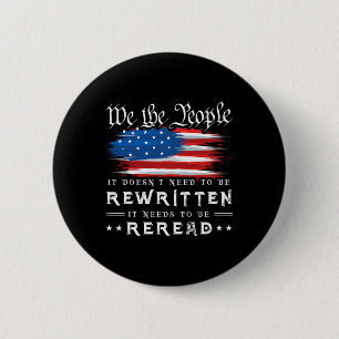 Macaron Rond 5 Cm La Constitution Américaine Du Drapeau Des Etats-Un