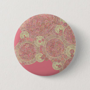 Macaron Rond 5 Cm la couleur florale de motif rose abstrait