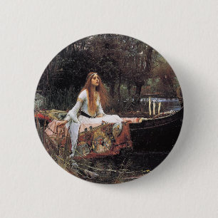 Macaron Rond 5 Cm La Dame de Shalott par John W. Waterhouse