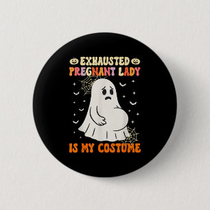 Macaron Rond 5 Cm La Dame Enceinte Épuisée Est Mon Costume Halloween