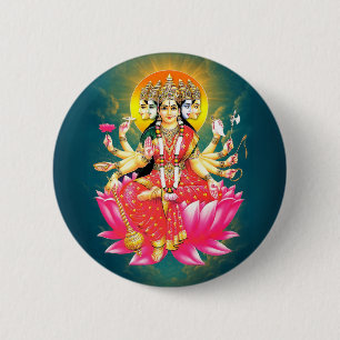 Macaron Rond 5 Cm La déesse hindou Gayatri Devi